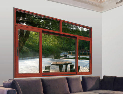 La ayuda de madera de desplazamiento de aluminio grande exterior del grano de Windows de los 3 paneles laminó el vidrio