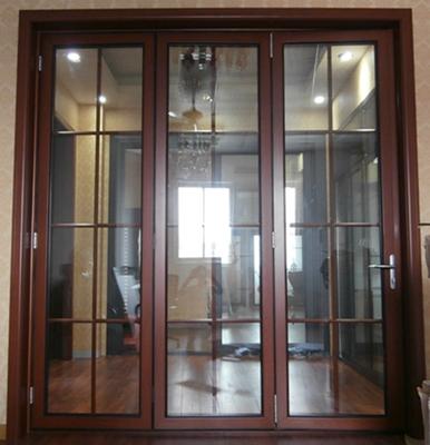 Desplazamiento de cristal plegable de aluminio del acordeón de la puerta de la entrada termal de la rotura cerrado